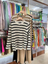 PLOYPA Casual Strip Cardigan With Loose Wide Leg Pants